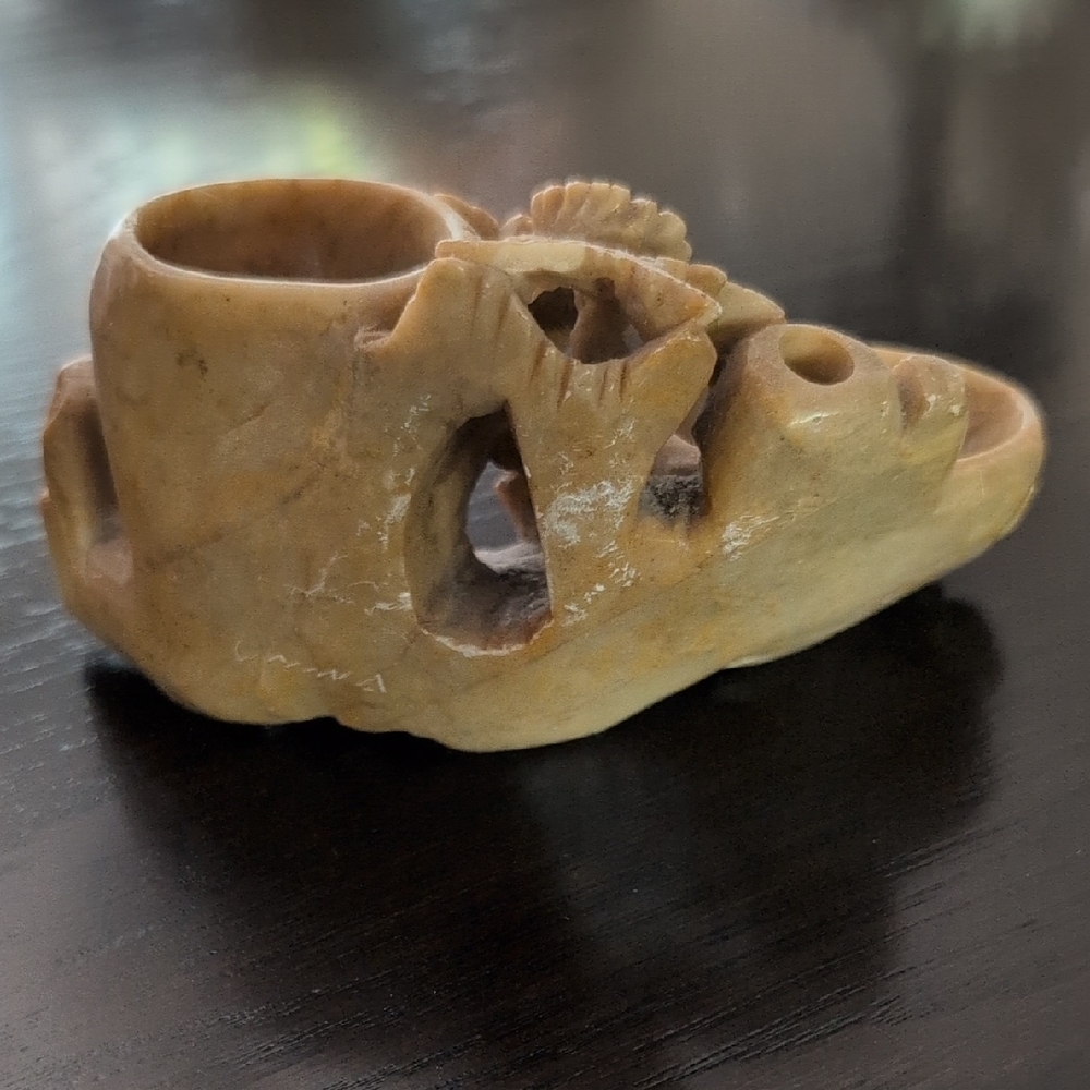 Carved Stone Floral Holder - Picture 4 of 10